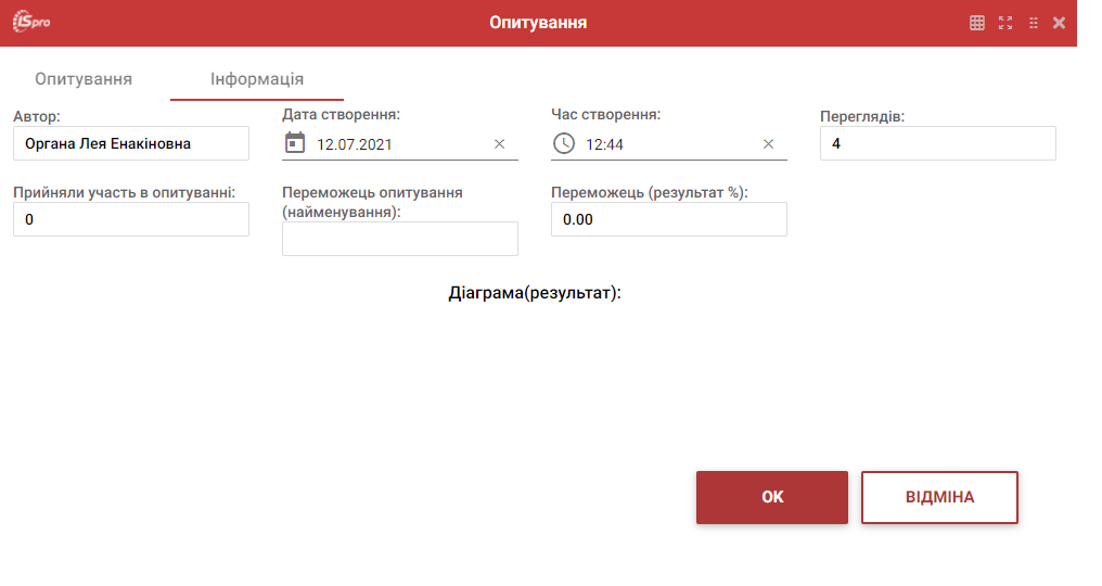 Перегляд результатів опитування на вкладці Інформація